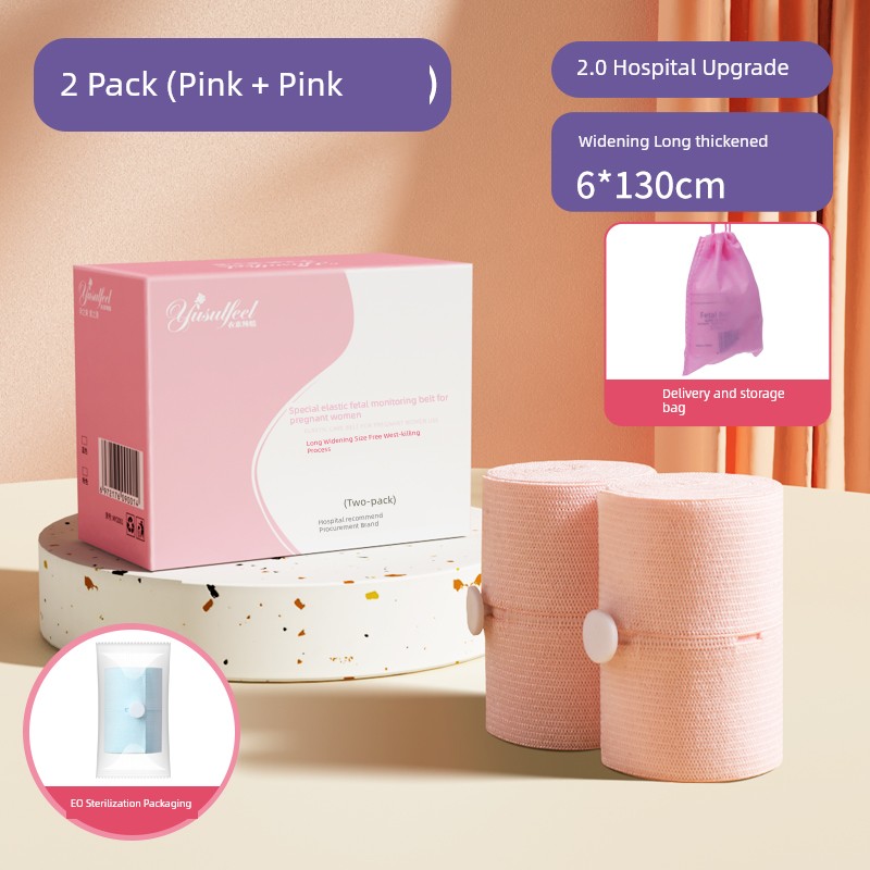 Hospital, Same Section Two Widened Fetal Heart Monitoring Belts for Prenatal Examination — 4