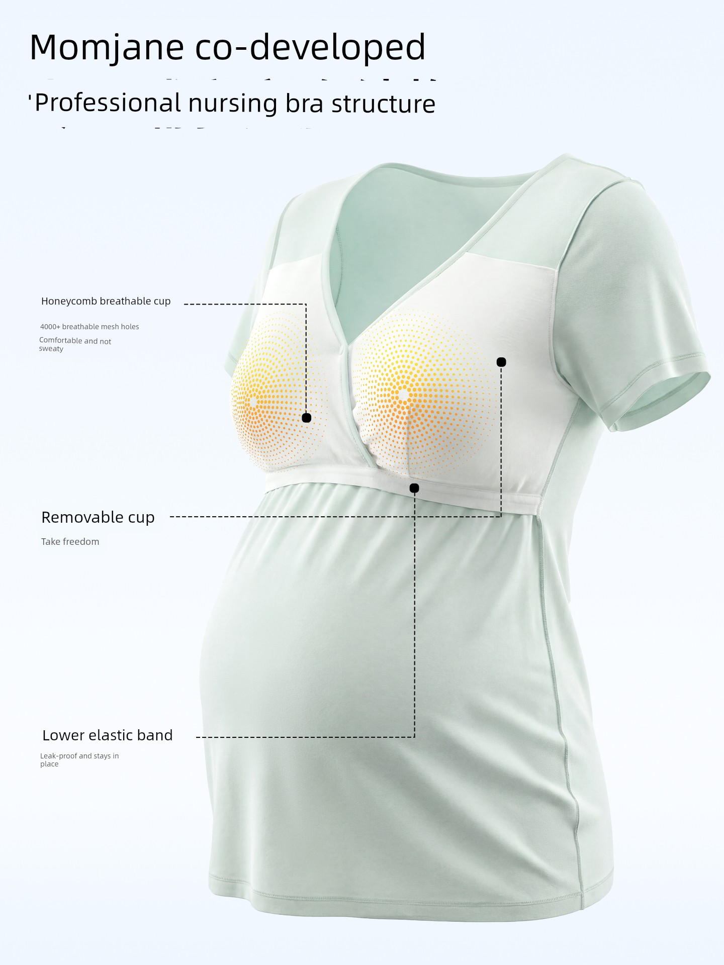 Modal Thin Suit Short Sleeve T-shirt with Chest Pad — 4