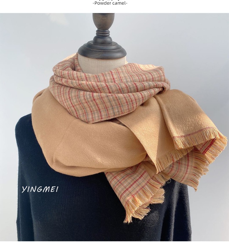 female winter Versatile Dual purpose give boy friend lattice scarf