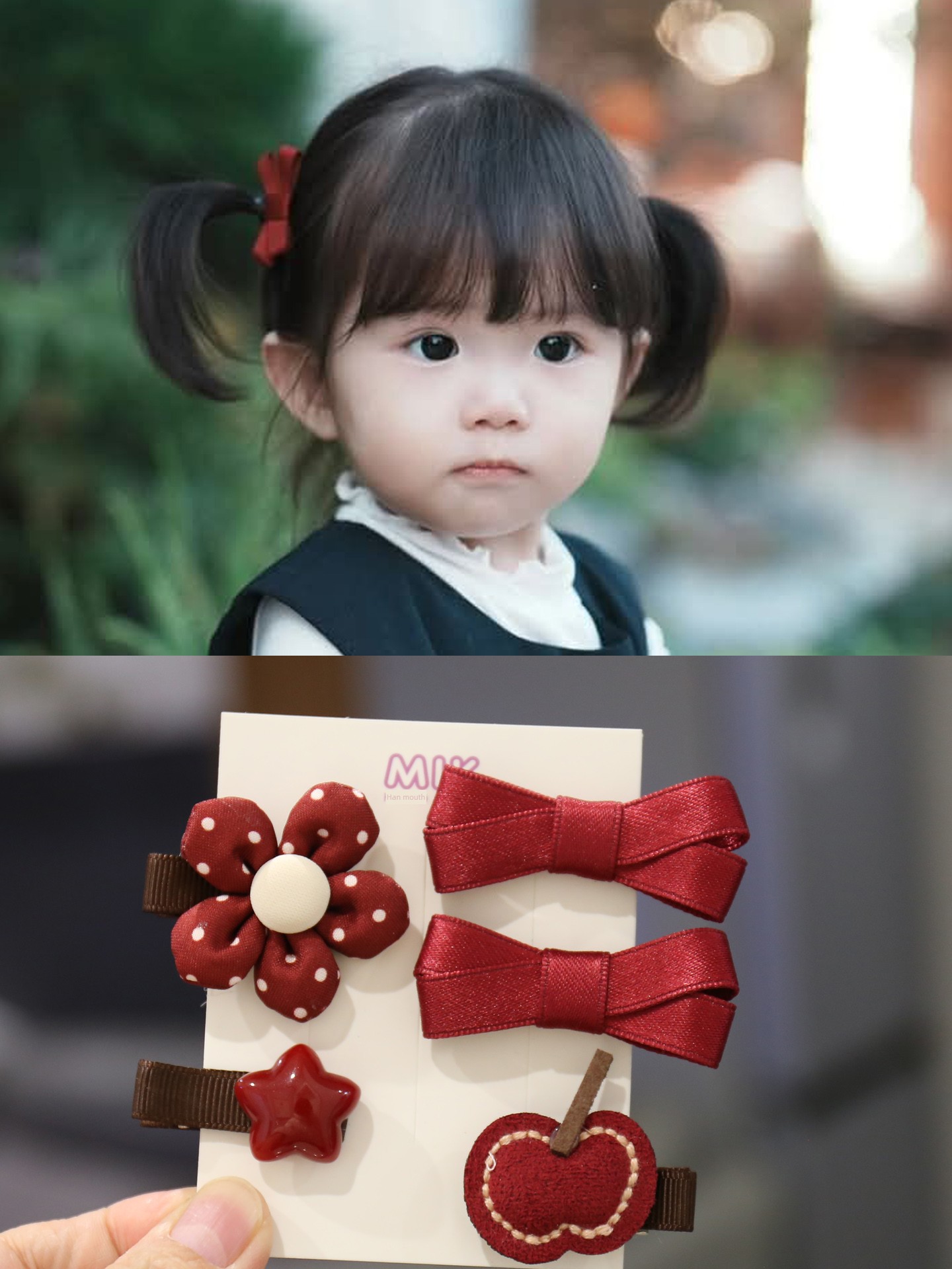 Milk Tea Color Small Flower Baby Cute Fetal Hair Clip Hair Accessories — 3