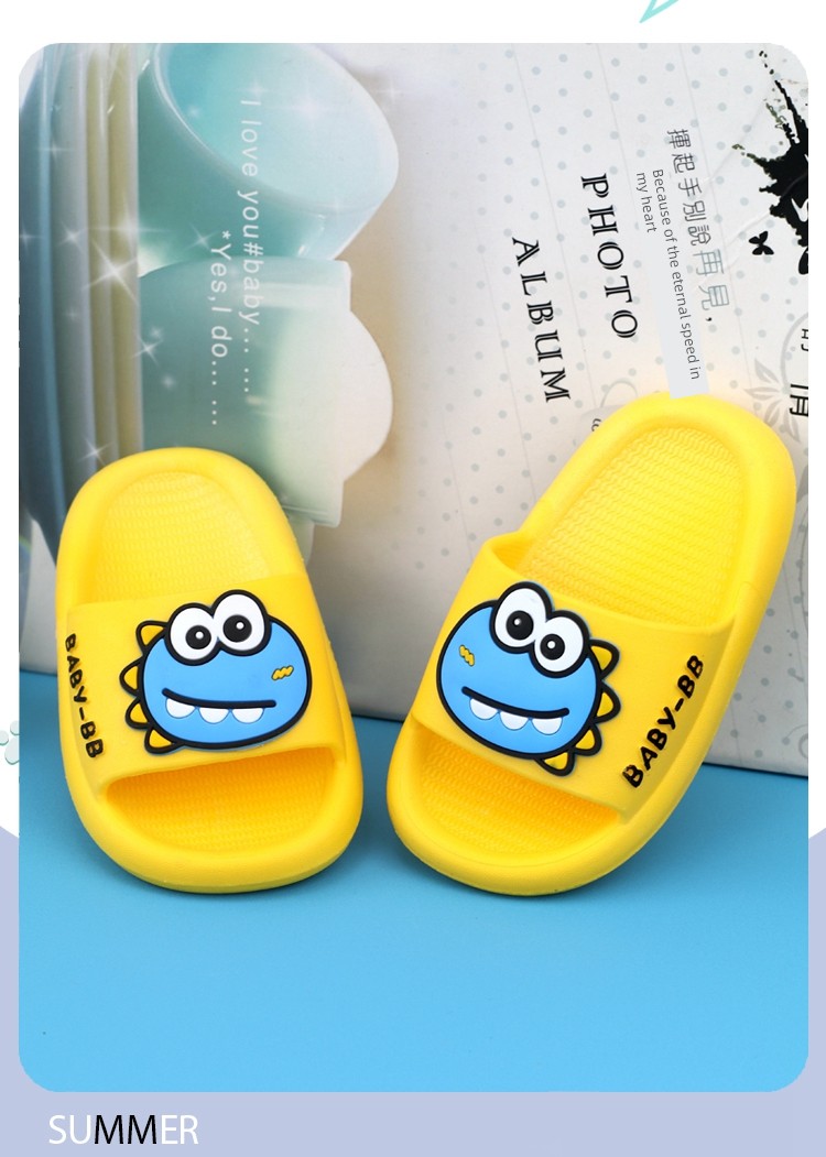 Boys' Baby Slippers, Indoor Slippers for Children Aged 1.5 Years, Non-Slip Slippers for 3-6 Year Old Girls, Cartoon Dinosaur Home Slippers — 8