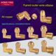 Brass outer wire flaring elbow flare copper pipe joint flaring right angle 90 elbow air conditioning and refrigeration accessories