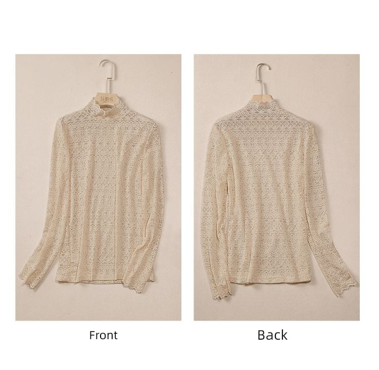 Cypress house fashion grace Half high collar Straight cylinder Lace