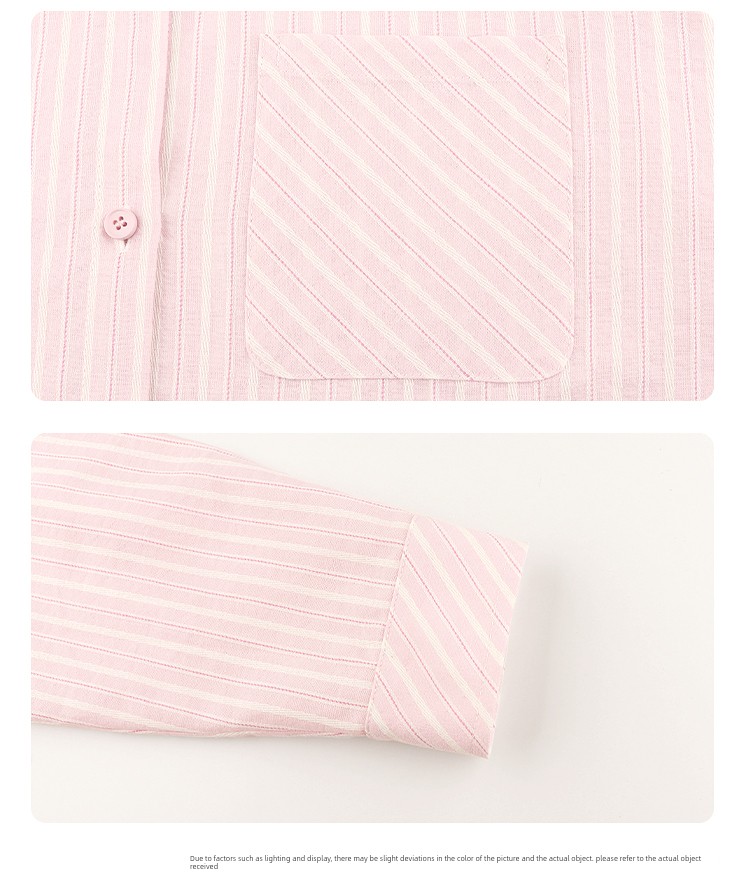 Amybaby Girls' Tops Autumn 2026 New Korean Style Soft and Trendy Ins-Style White-Striped Loose Shirt — 7