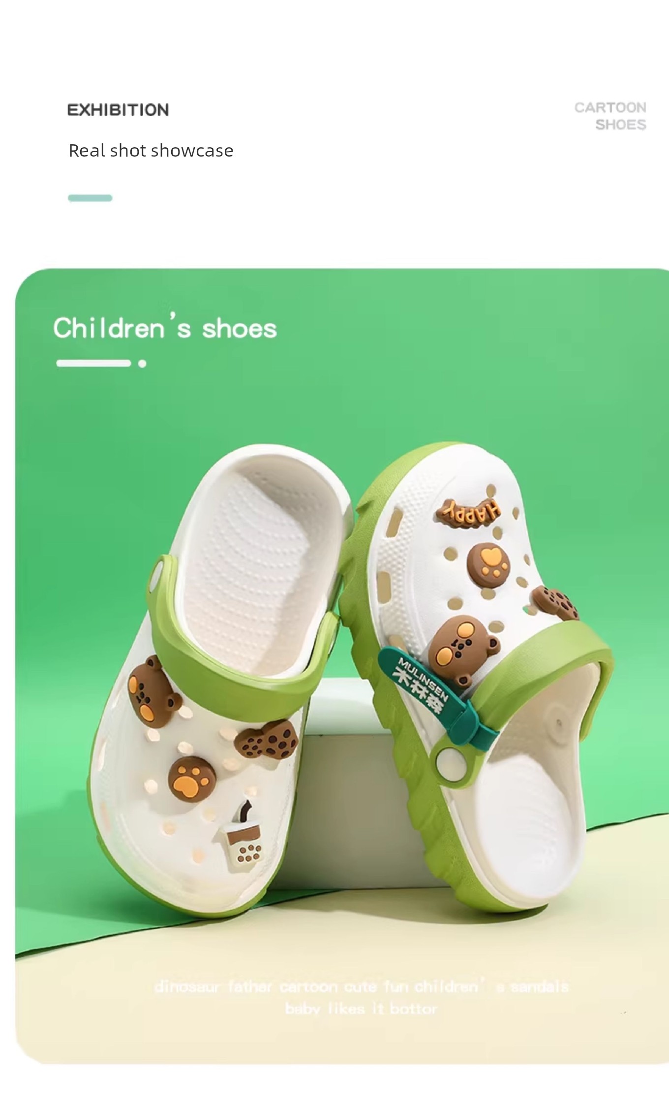 Mulinsen Children's Clogs for Boys, 2026 New Summer Model, Boys' Slippers, Non-Slip, Silent, for Older Children, with a Soft Stepping Feel — 18