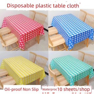Disposable Tablecloth Plaid Plastic Tablecloth Square Round Table Restaurant Stall Lobster Shop Thickened Table Cloth
