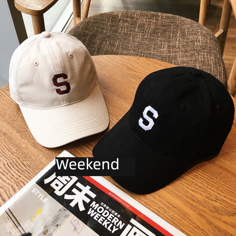 Four seasons the republic of korea Chaopai Beige female leisure time Curved eaves Hat