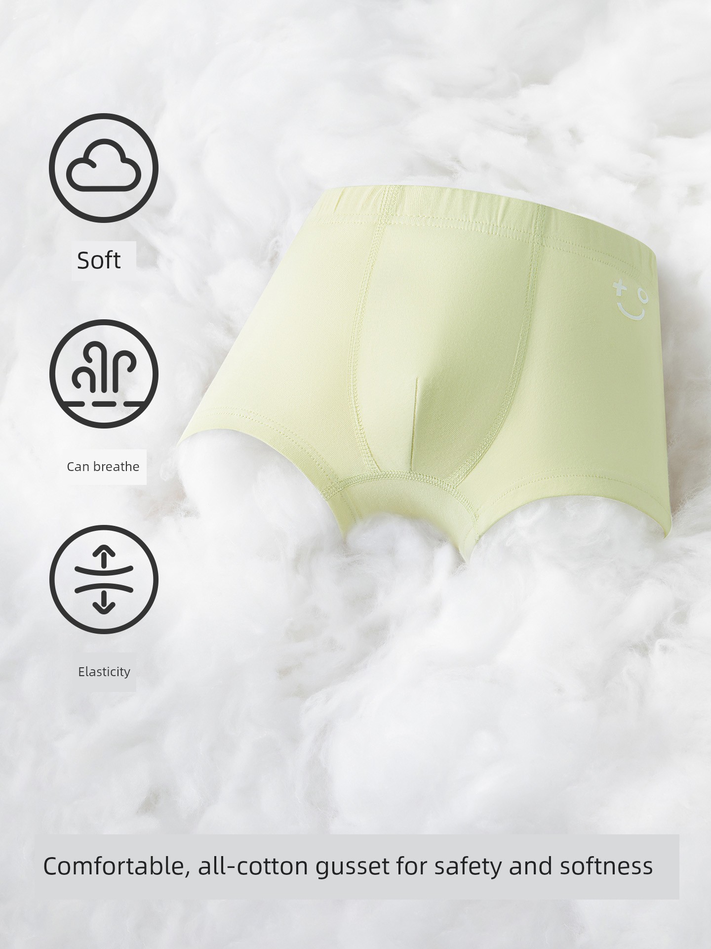Balabala Children's Cotton Underwear, Girls' Briefs, Boys' Boxer Shorts, Class a Antibacterial, Five-Pack for Older Children