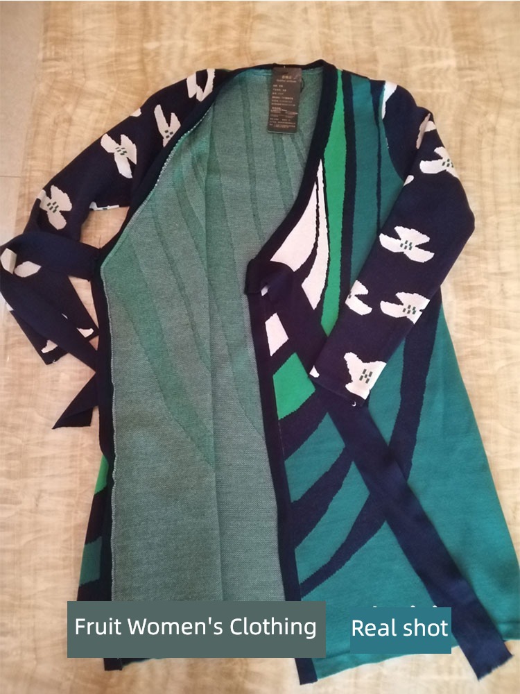 overlapping Self-cultivation One piece printing knitting Dress