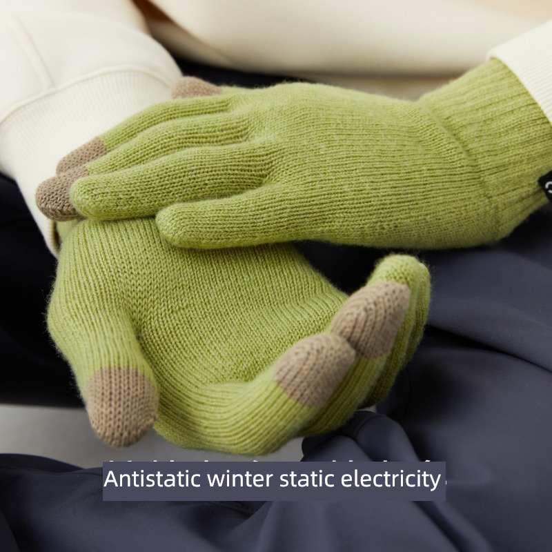 skiing Zhou Dongyu Same Banana Internal heat skin wool glove
