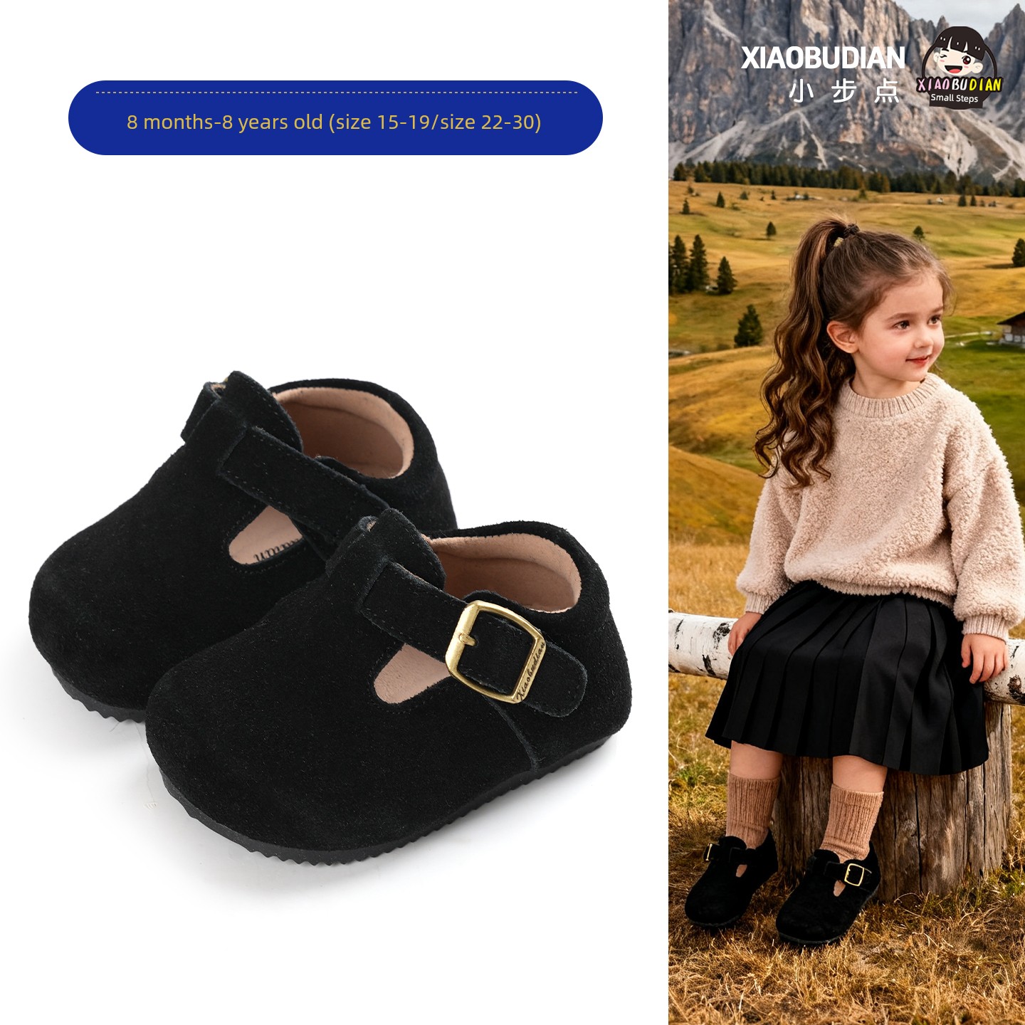 Little Steps Girls' Birkenstock-Style Shoes Autumn Children's Leather Shoes Baby Soft Sole Walking Shoes Non-Slip Girls' Shoes Boys' Shoes — 3