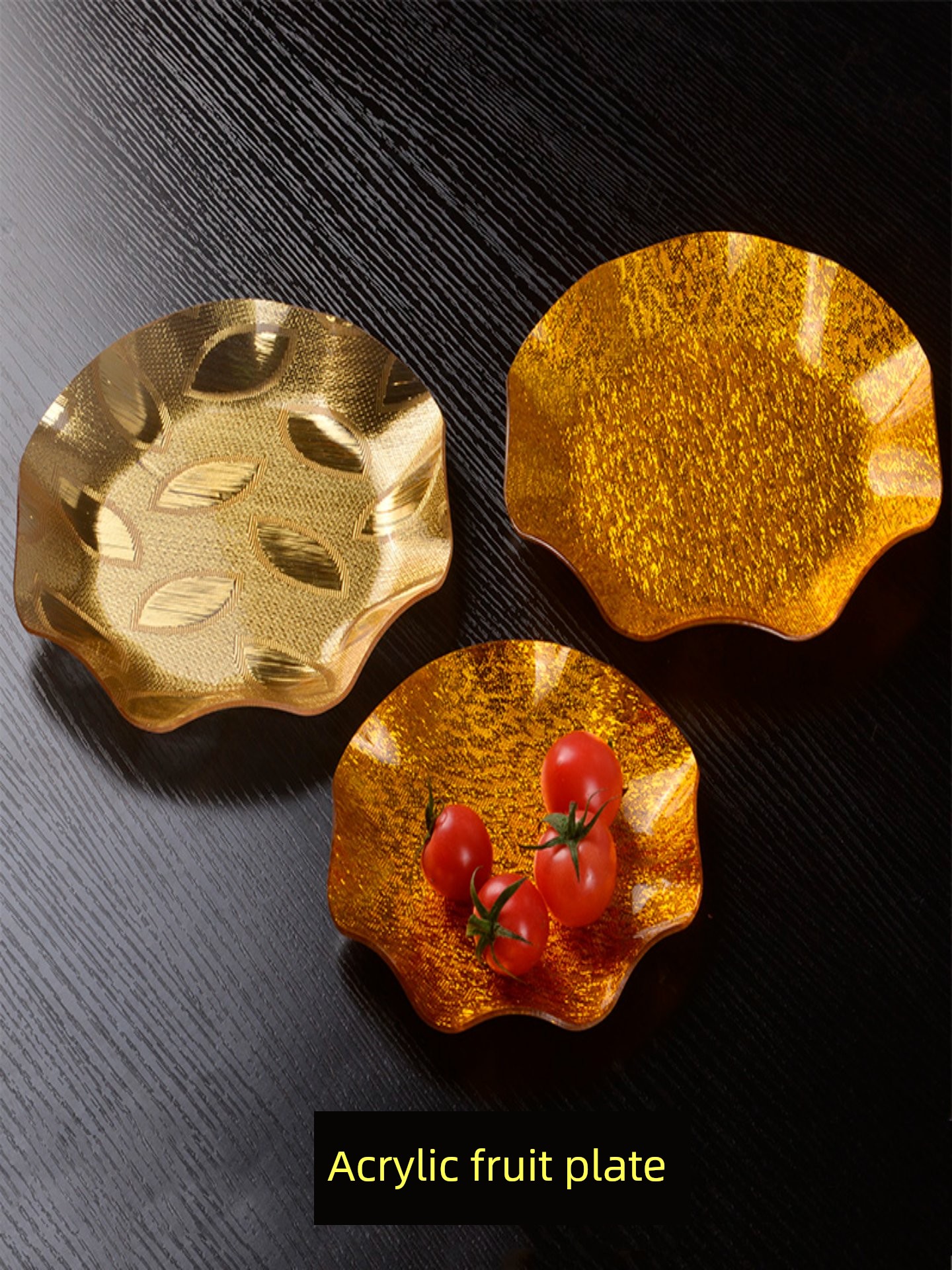 Acrylic Large Small Size Bar KTV Golden Fruit Plate