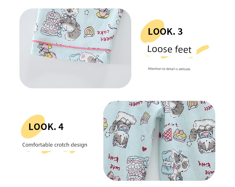 Girls' Pajama Set Spring and Autumn 2026 New Stylish Cartoon Home Wear for Children, Pure Cotton Long-Sleeve Trendy Outfit for Baby Girls — 8