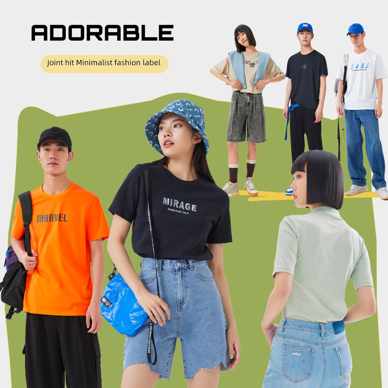 Mets bonway Versatile Couples dress Short sleeve T-shirt