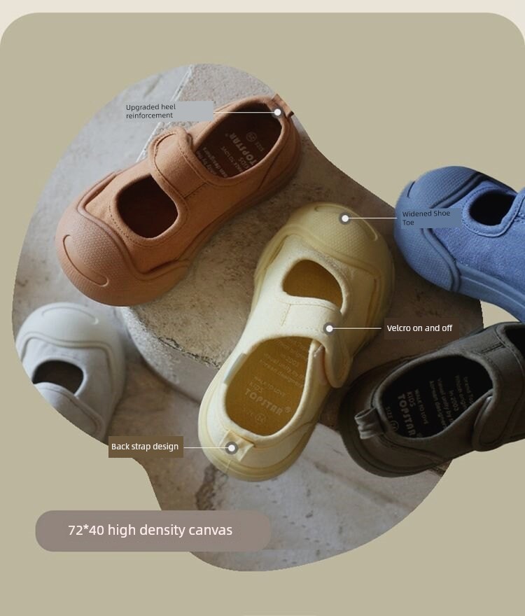 British Children's Canvas Shoes for Girls, 2026 New Model, Soft-Soled, Comfortable, Suitable for Kindergarten, Indoor Shoes, Autumn Low-Cut Single Shoes — 5