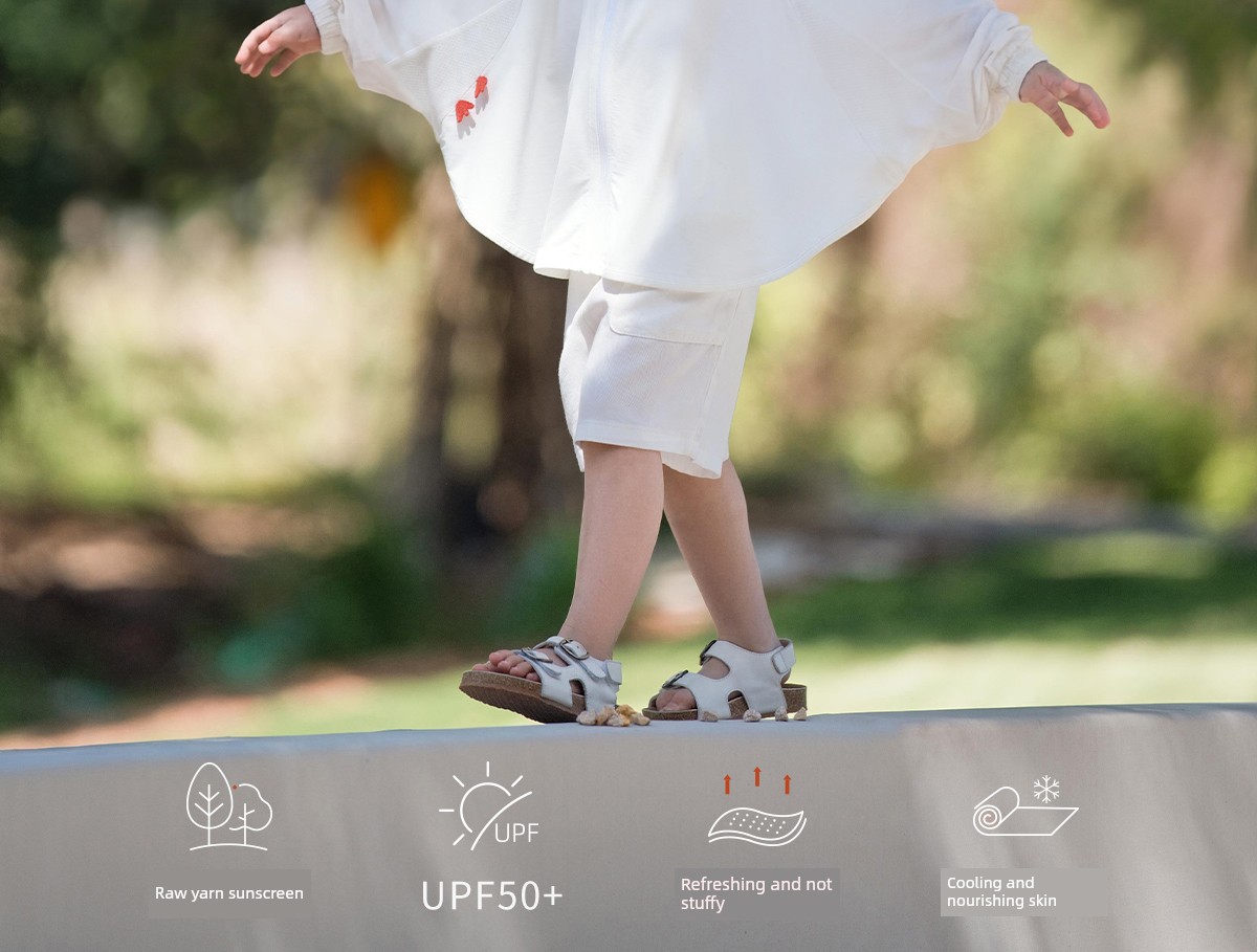 Lazy Goose Baby Mulberry Silk Sun Protection Cloak-Style Outdoor Sunscreen Clothing Spring and Summer Cool Feeling Toddler Jacket Lightweight and Breathable — 4
