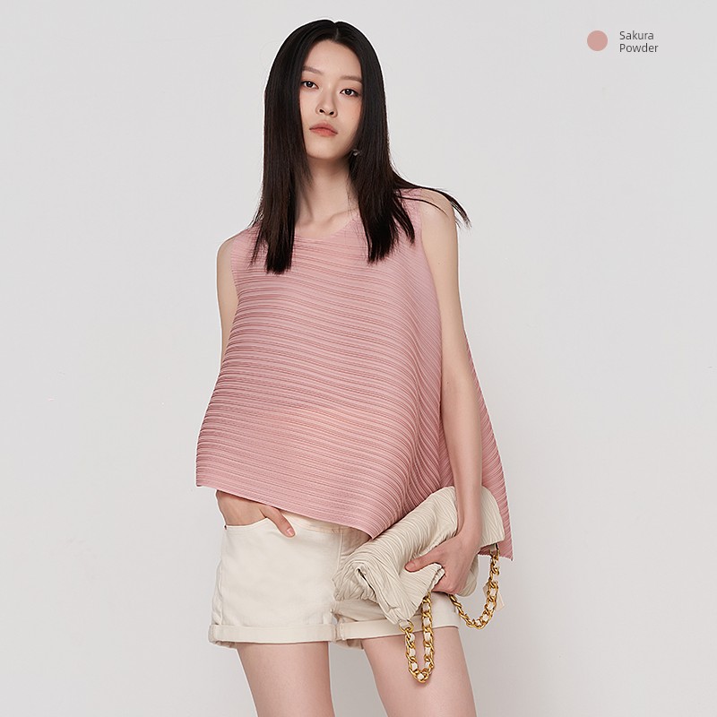 Sellynear Maternity T-Shirt Summer New Fashion Loose Sleeveless Irregular Pleated Maternity Workwear Top — 4