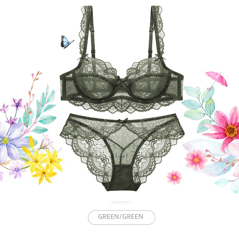 Bras sexy ultrathin paragraph Full transparency autumn Lace