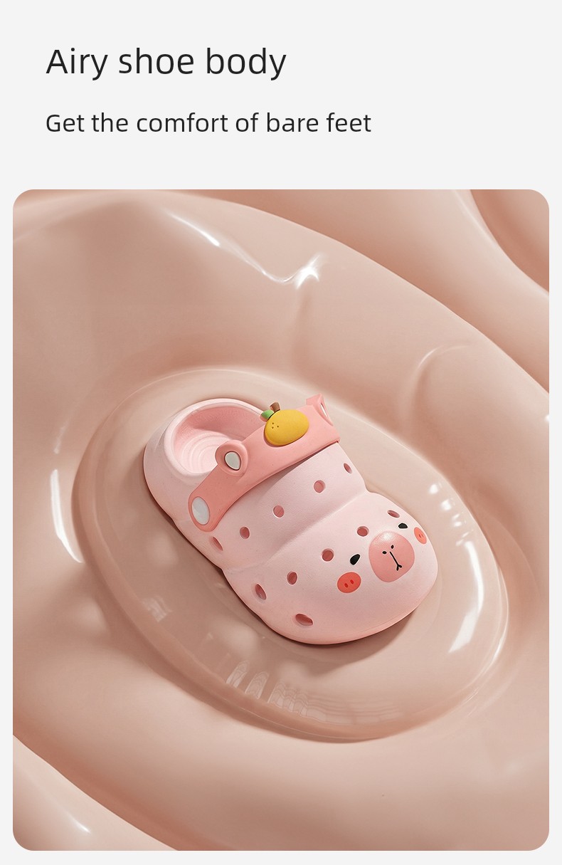 Pig Daddy Baby Slippers for Girls, Summer Non-Slip Bathroom Shoes for Infants and Toddlers, Children's Clogs for Boys, Beach Shoes — 2