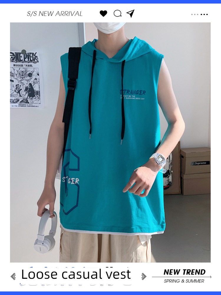 Chaopai man Thin money Hooded clothes Short sleeve T-shirt