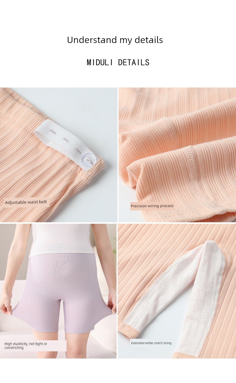 Maternity Cotton Underwear for Summer, Large Size, Anti-Exposure Safety Shorts, Two-In-One, Extended Length, Five-Point Leggings for Summer — 6