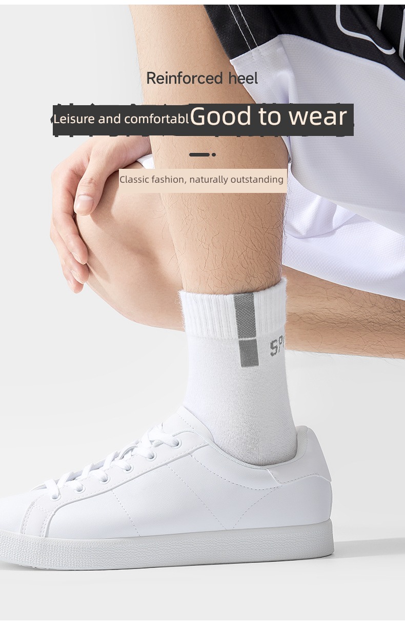 hyz  man pure cotton Sweat absorption autumn white Socks
