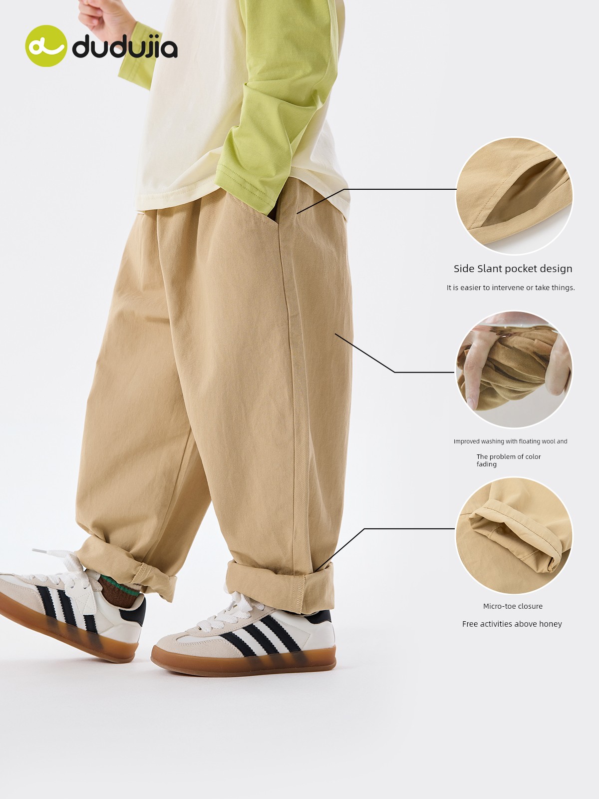 Dudu Baby plus Velvet Boys' Autumn and Winter Models Pants — 4