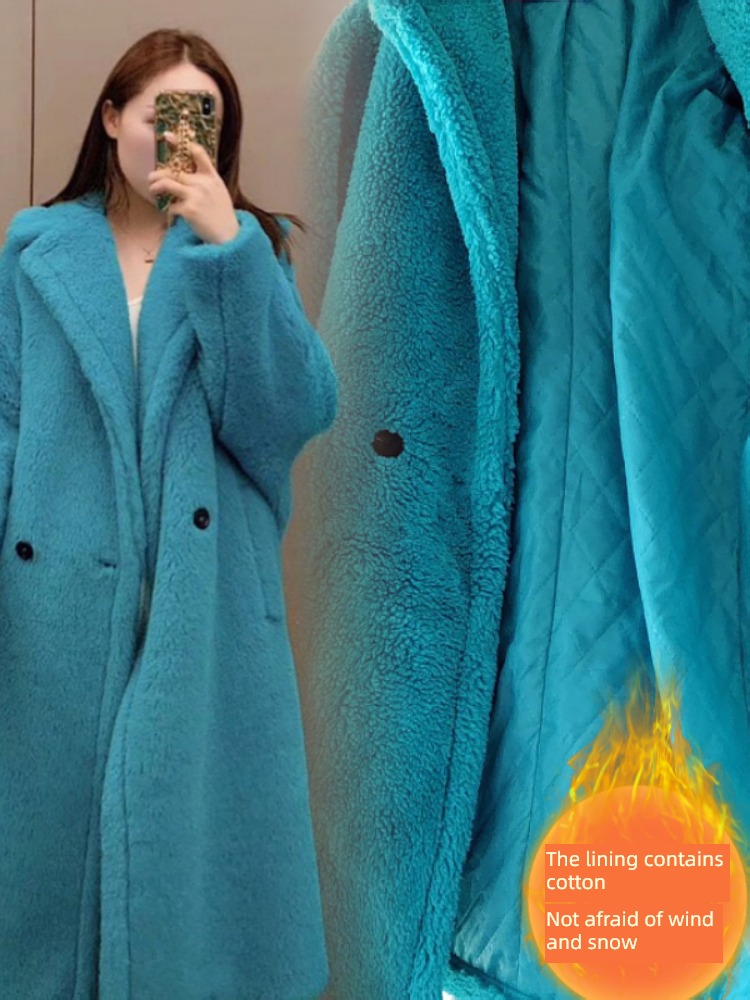 loose coat female Lamb hair Extension gules easy overcoat