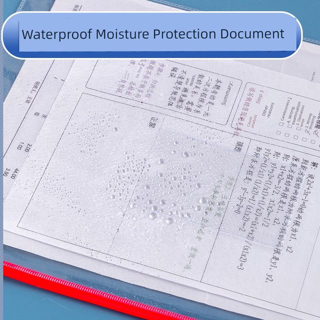 Large A3 file bag transparent waterproof zipper plastic pvc seal pull-up bag thickened 8k sketch drawing paper storage book file bag drawing art bag album family certificate drawing draft