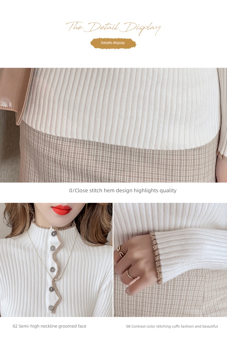 Half high collar Long sleeve jacket Korean fashion Sweater