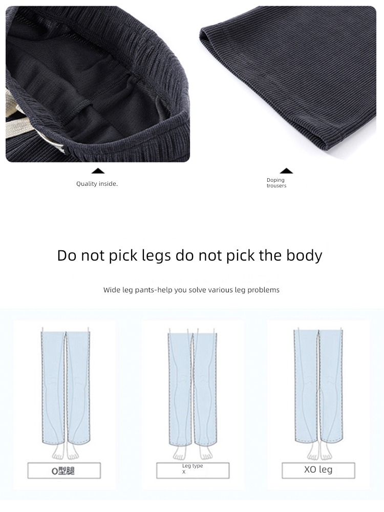 white knitting Spring, autumn and winter easy High waist leisure time trousers