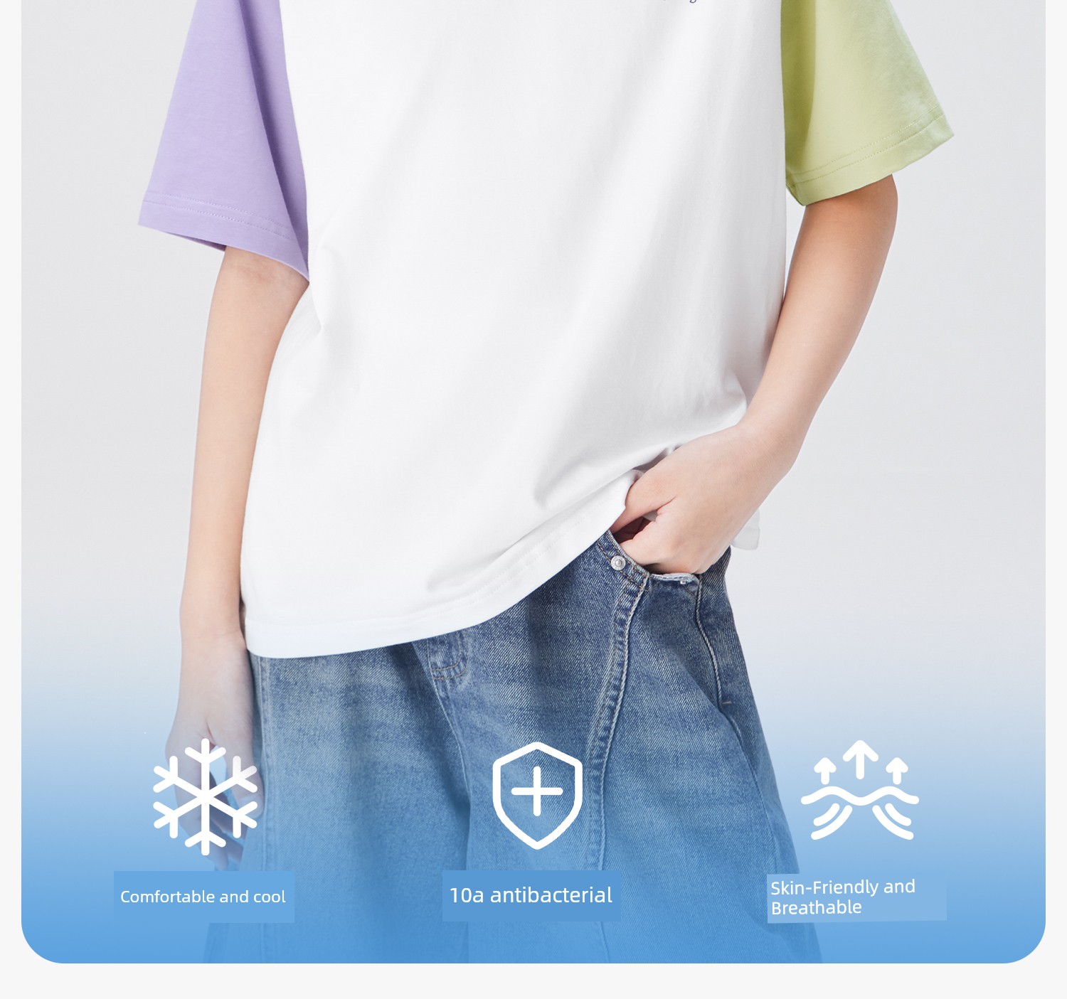 Zuoxi Children's Clothing Girls' Short Sleeve T-Shirt Summer Class a Top 2026 New Model for Girls and Older Children Cool Ice T-Shirt — 6