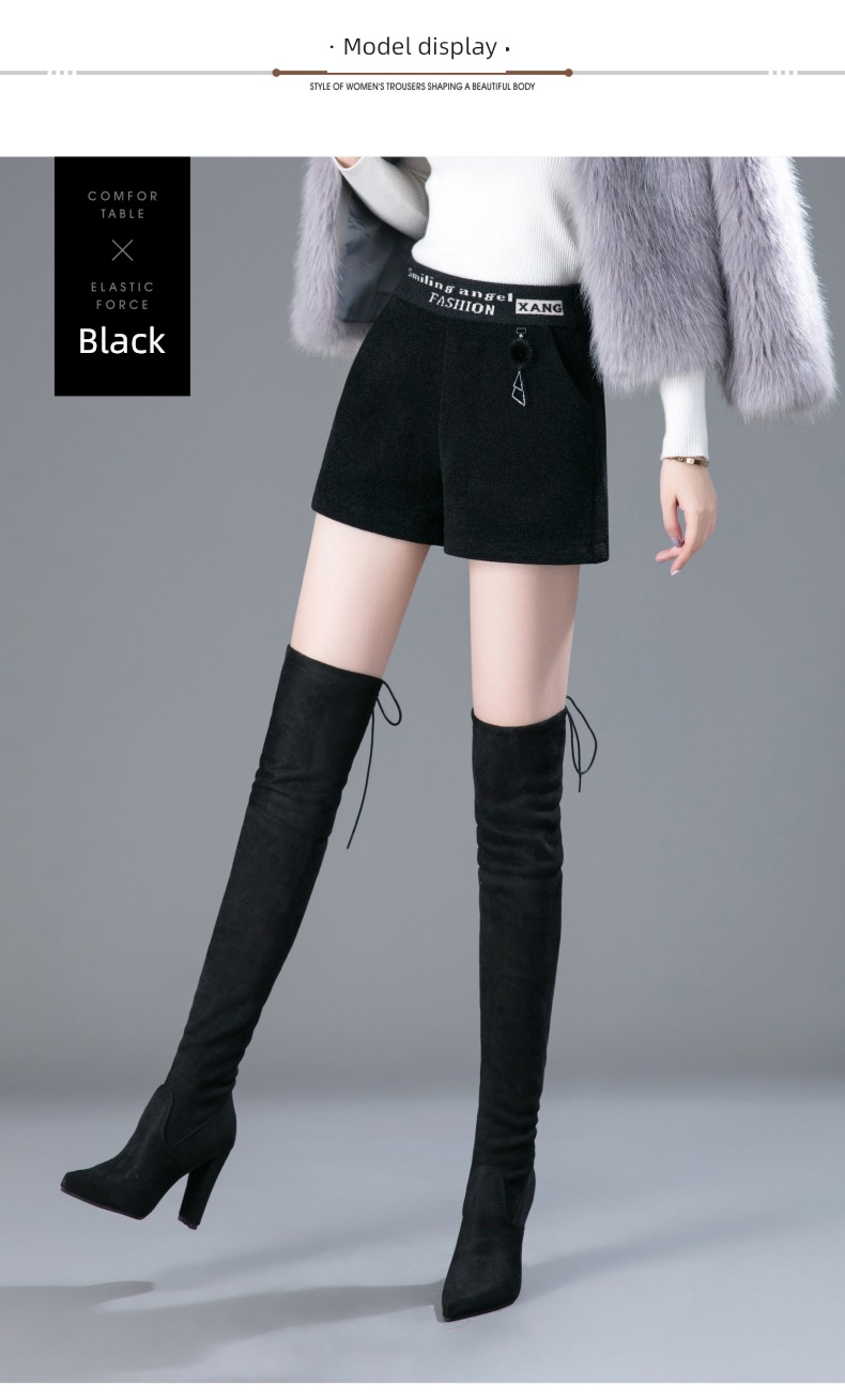 chenille  Autumn and winter High waist A word leisure time shorts