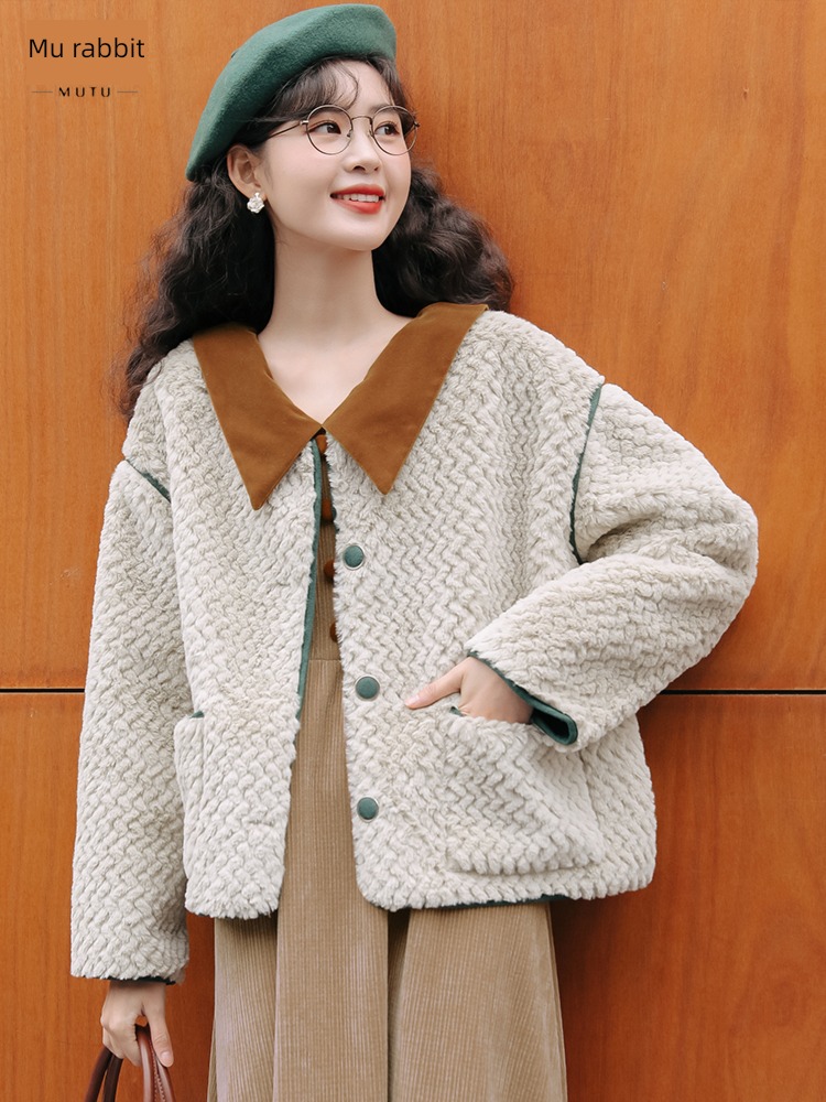 Moxa rabbit Little fragrance short coat winter thickening Plush