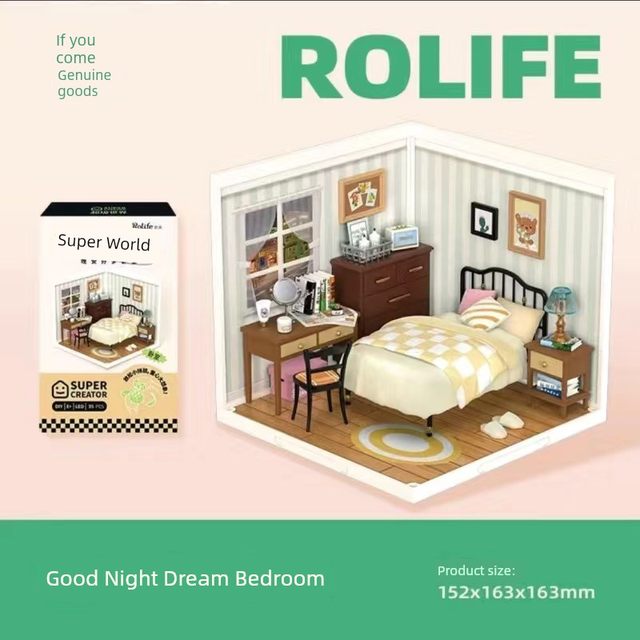 Ruole Super World Hut Store Milk Tea Shop Kitchen Living Room Girls Birthday Gift Diy Hut Assembly