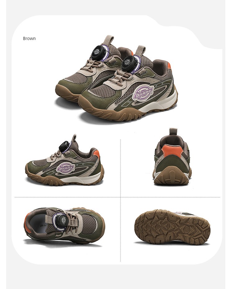 Dickies Kidsren's Outdoor Hiking Shoes New Autumn Breathable Kidsren's Shoes Knob Buckle Sports Shoes Versatile Casual Shoes — 26