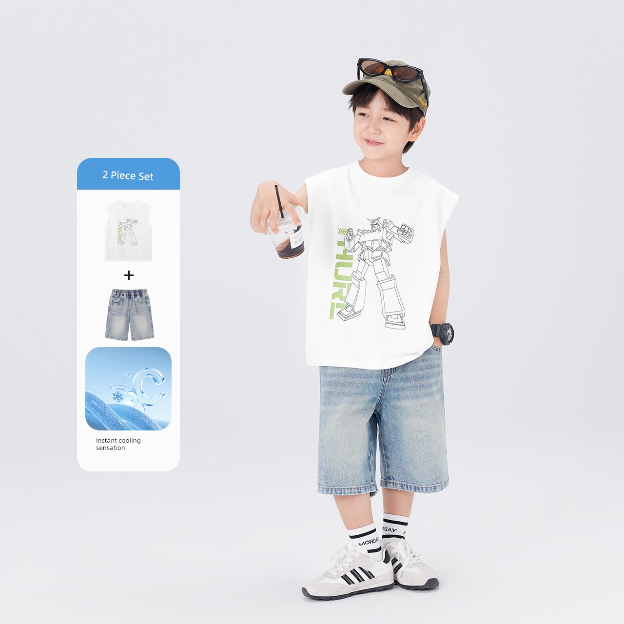 Zuoxi Children's Clothing Boys' Vest Summer Thin Sleeveless T-Shirt 2026 New Model Boys' Cool Outerwear Top — 6
