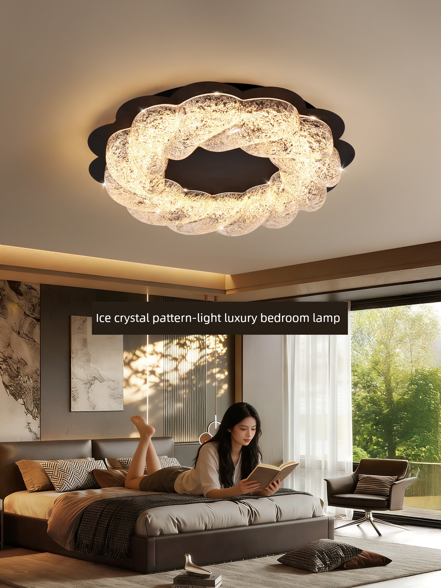 Huayi Lighting Bedroom Ceiling Light Full Spectrum Eye Protection Italian Minimalist Resin Light Luxury High-End Study Master Bedroom Lamp