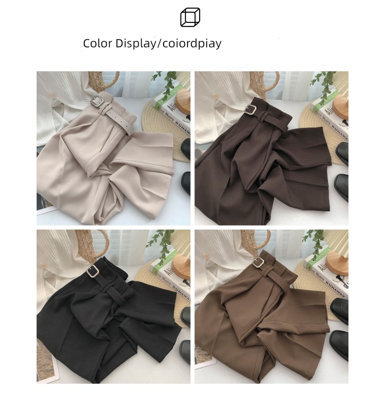 Skin matching With flower bud High waist Autumn clothes Versatile Casual pants