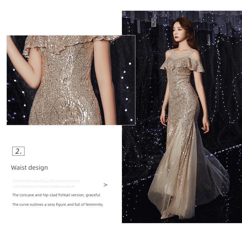banquet heavy industry Sequins fish tail have more cash than can be accounted for Self-cultivation Evening dress