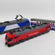 Alloy Locomotive Model 1 87 Harmony Electric Locomotive Double-decker Passenger Alloy Sound-optical Toy Vehicle