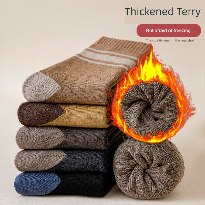 man thickening Plush Gao Bang pure cotton keep warm Socks