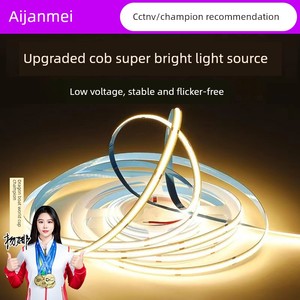 Super Bright Cob Light with 24V Self-Adhesive Ultra-Thin Aluminum Groove Low Voltage LED Soft Light Strip Cabinet Linear