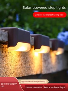 Solar Outdoor Courtyard Lights, Footlights, Home Garden Waterproof Stair Step Lights, Fence Layout, Railing Decoration