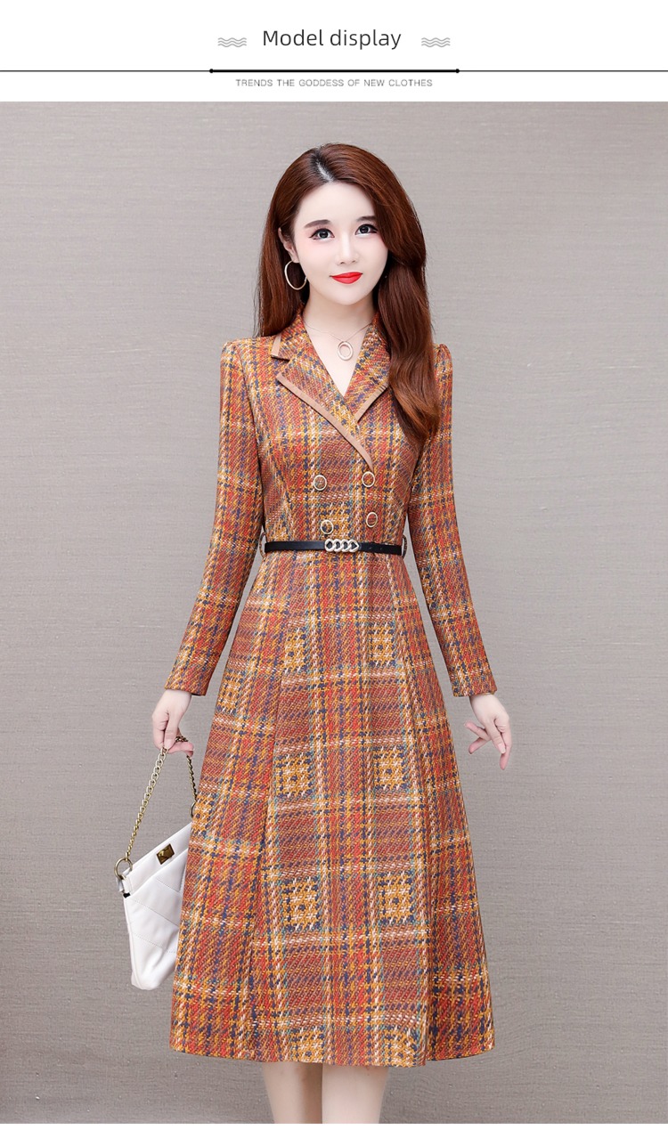 Autumn and winter Celebrity temperament Goddess Wool Dress