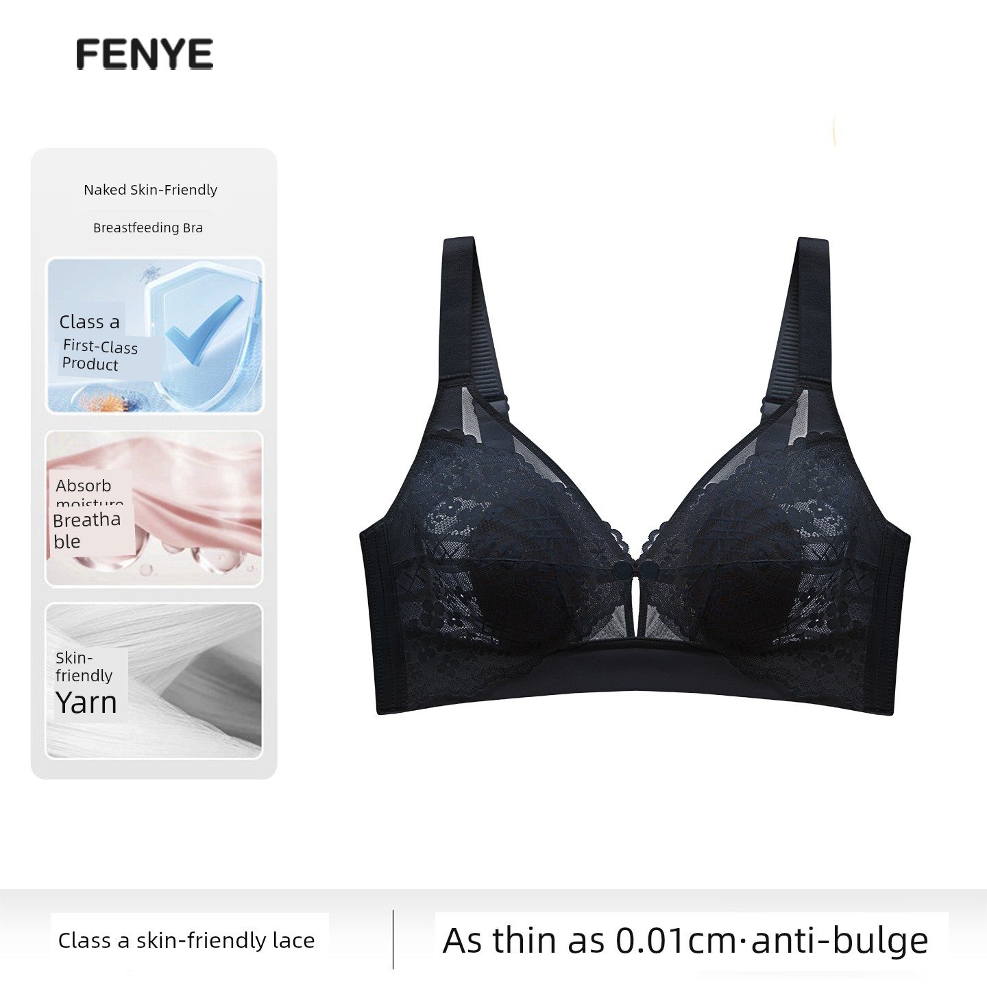Breastfeeding Bra, Summer Thin Style, Special Anti-Sagging Front-Opening Bra for Postpartum Breastfeeding, Ultra-Thin Breathable Maternity Bra — 5