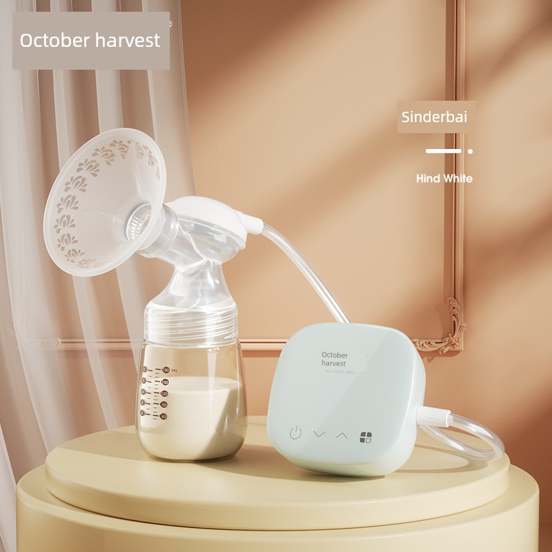 October Crystal Electric Breast Pump with Micro-Vibration Massage, Fully Automatic, Painless, Single-Side Breast Milk Extractor, Adjustable Frequency, — 1