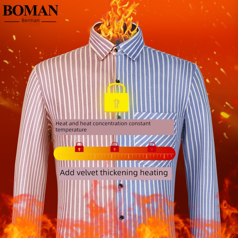 Autumn and winter Long sleeve Plush thickening leisure time keep warm shirt