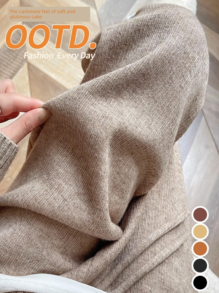 Maternity Autumn Pants for Spring and Autumn, Wide-Leg Pants for Outdoor Wear, Faux Cashmere, Casual Drapey Straight-Leg Pants, 2023 New Style
