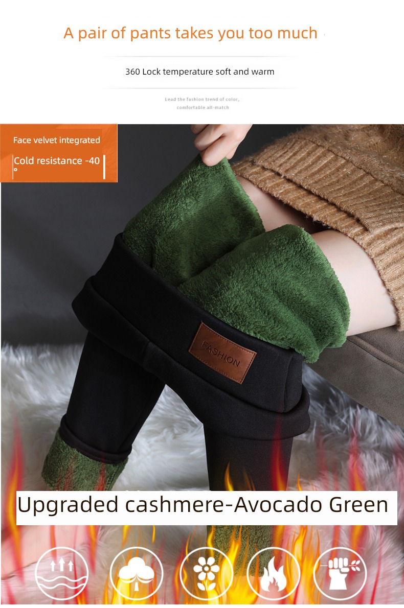 Autumn and winter Lamb cashmere thickening elastic force Self-cultivation Leggings